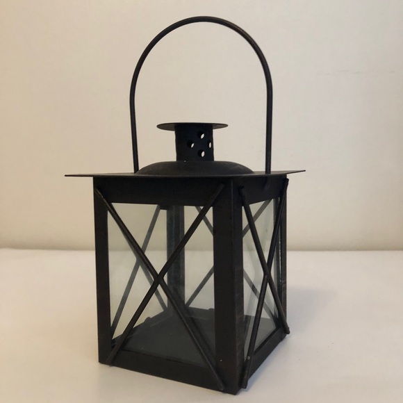 Hobby Lobby Accents Mini Black Square Metal Glass Candle Lantern